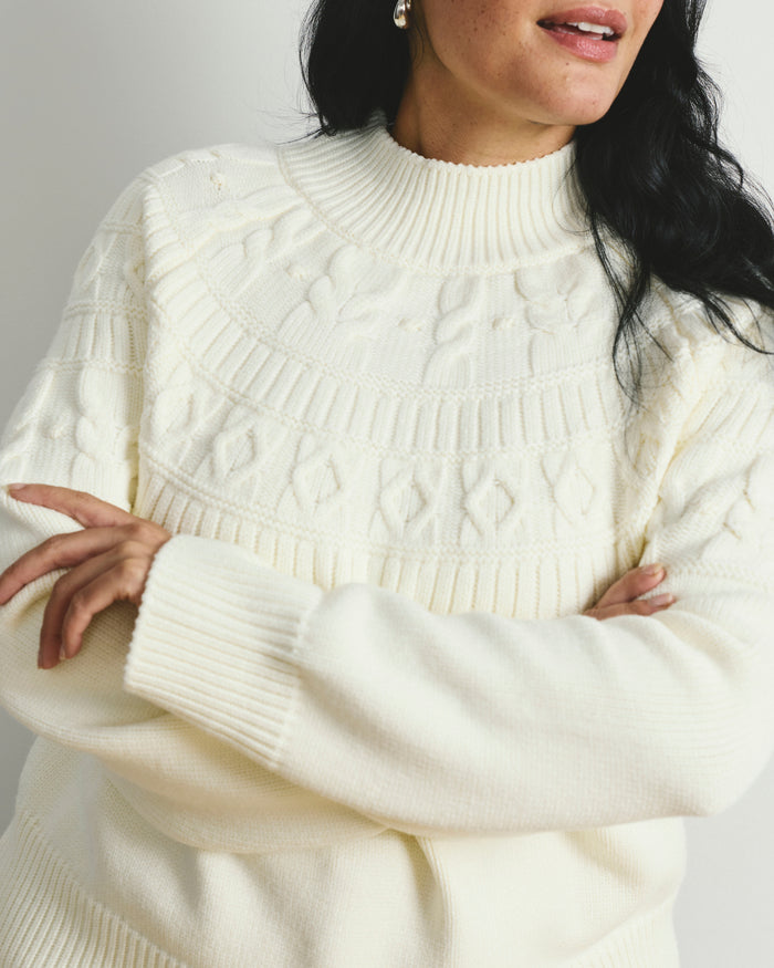 Safiya Cable Knit Sweater - Cream | Plus Size & Straight Size Women's Fashion | Universal Standard