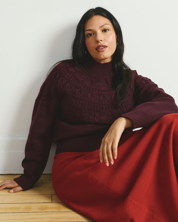 Safiya Cable Knit Sweater - Gamay | Plus Size & Straight Size Women's Fashion | Universal Standard