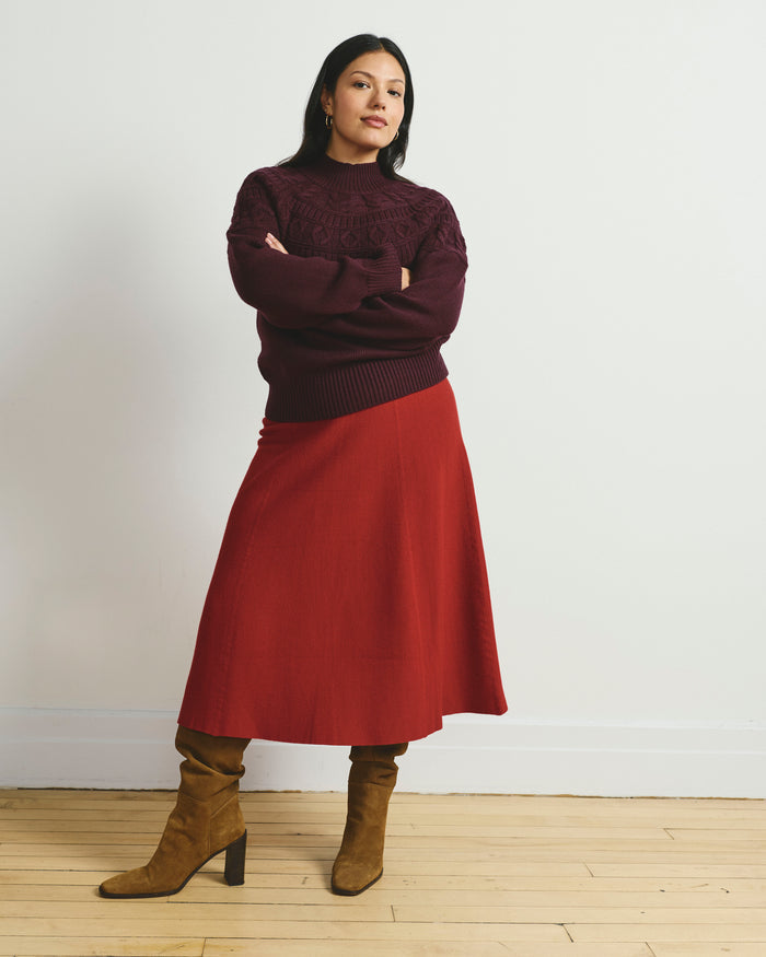 Safiya Cable Knit Sweater - Gamay | Plus Size & Straight Size Women's Fashion | Universal Standard