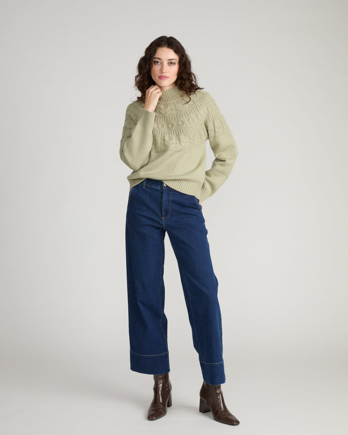 Safiya Cable Knit Sweater - Whisper of Sage | Plus Size & Straight Size Women's Fashion | Universal Standard