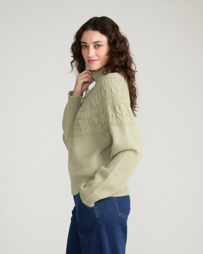 Safiya Cable Knit Sweater - Whisper of Sage | Plus Size & Straight Size Women's Fashion | Universal Standard