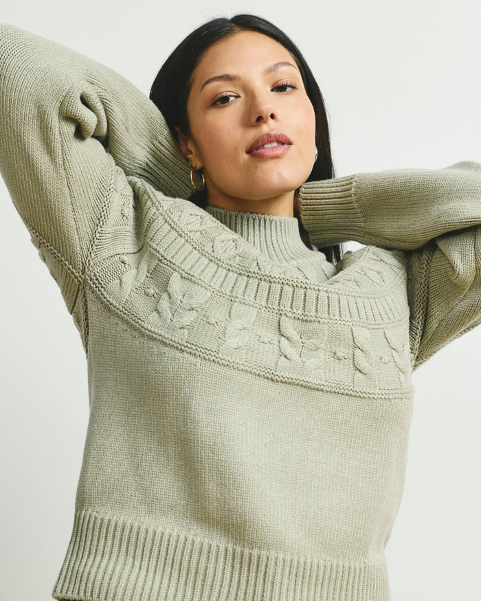 Safiya Cable Knit Sweater - Whisper of Sage | Plus Size & Straight Size Women's Fashion | Universal Standard