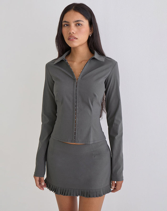 Image of Sahana Skirt in Tailoring Slate Grey