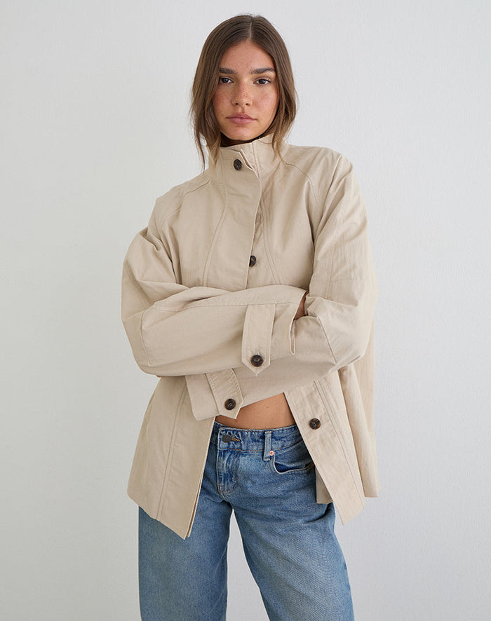 Image of Saipul Oversize Jacket in Beige