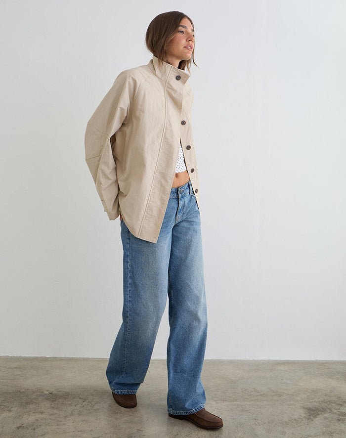 Image of Saipul Oversize Jacket in Beige