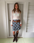 Image of Sangga Midi Skirt in Chiffon Black and Blue Hazy Check