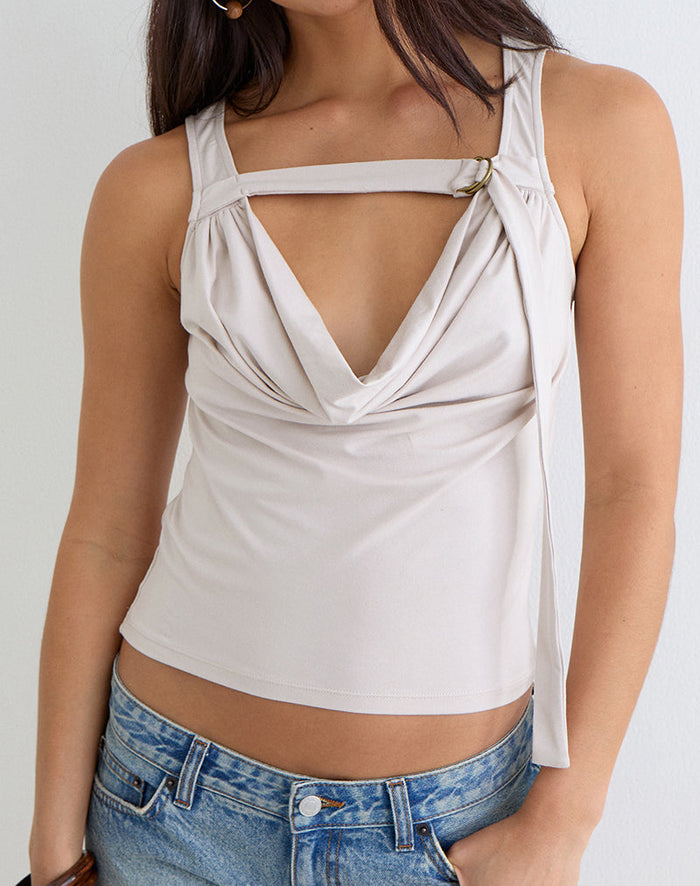 Image of Sanida Top in Cannoli Cream with Buckle Strap