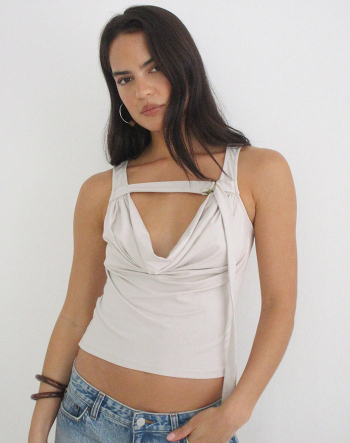Image of Sanida Top in Cannoli Cream with Buckle Strap