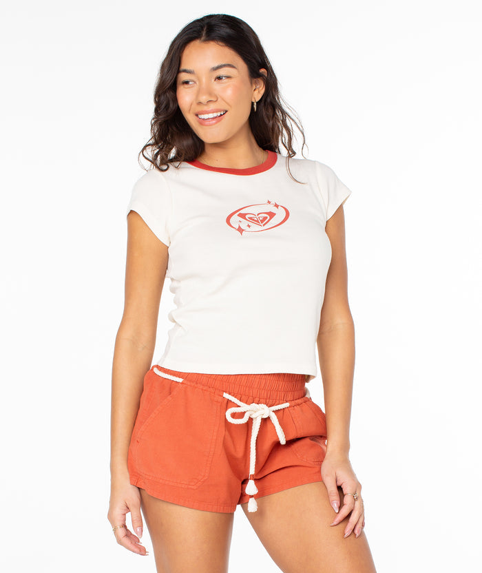 Saturn Classic 90s Baby Tee - Egret - Roxy