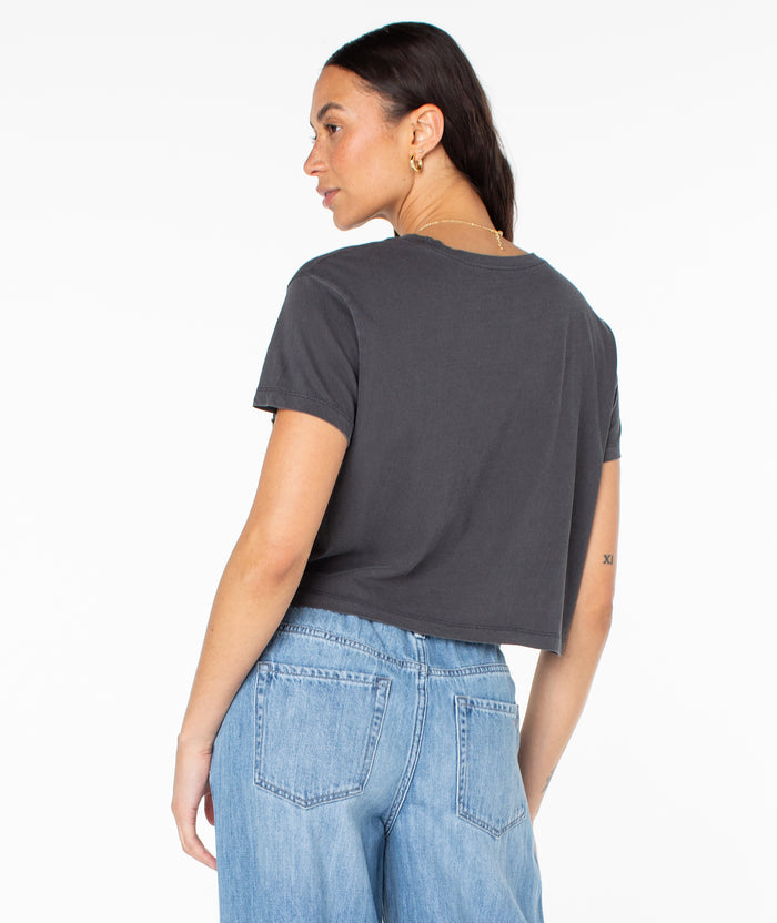 Saturn Classic Cropped Boxy Tee - Phantom - Roxy