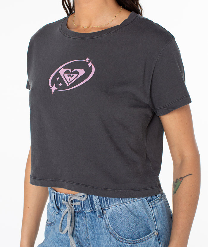 Saturn Classic Cropped Boxy Tee - Phantom - Roxy