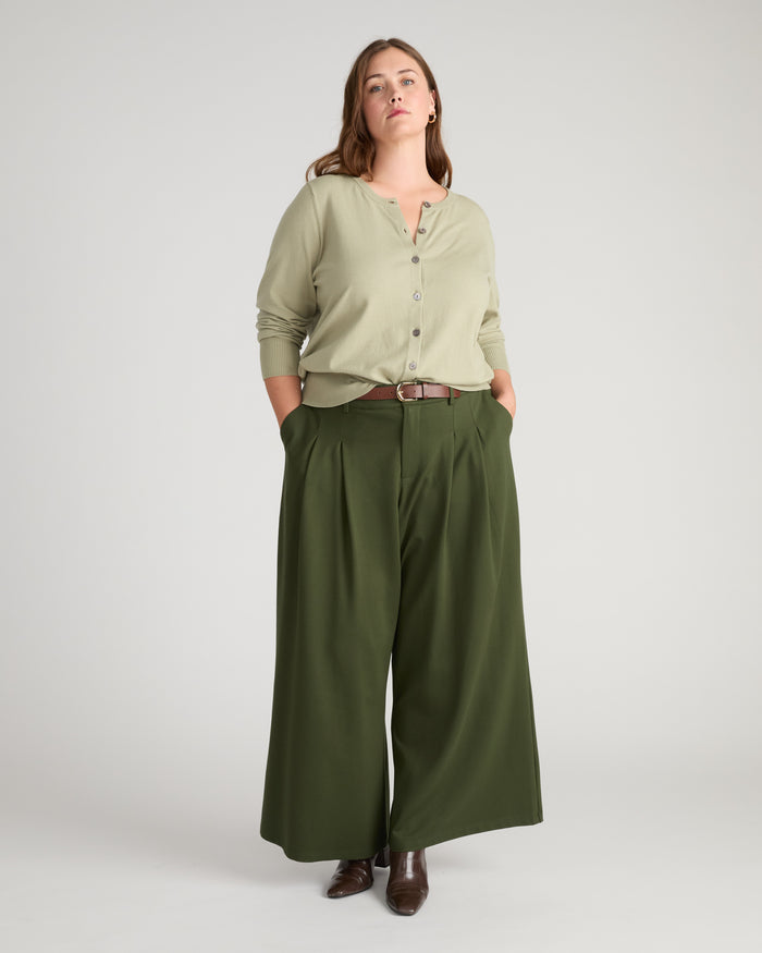 Palais Wide Leg Ponte Pants - Kombu Green | Plus Size & Straight Size Women's Fashion | Universal Standard