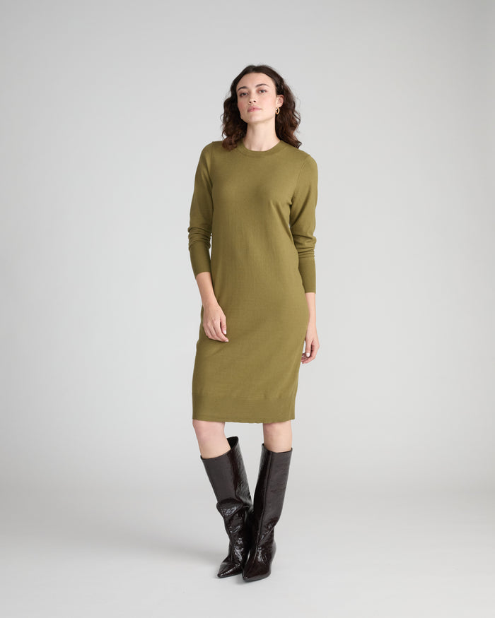 Savvy Fine Knit Everyday Sweater Dress - Capulet Olive | Plus Size & Straight Size Women's Fashion | Universal Standard