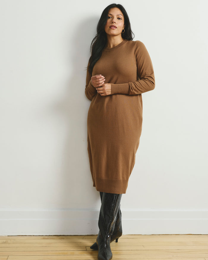 Savvy Fine Knit Everyday Sweater Dress - Classic Camel | Plus Size & Straight Size Women's Fashion | Universal Standard
