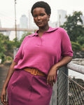 Savvy Fine Knit Short Sleeve Polo Sweater - Rothko Purple | Plus Size & Straight Size Women's Fashion | Universal Standard