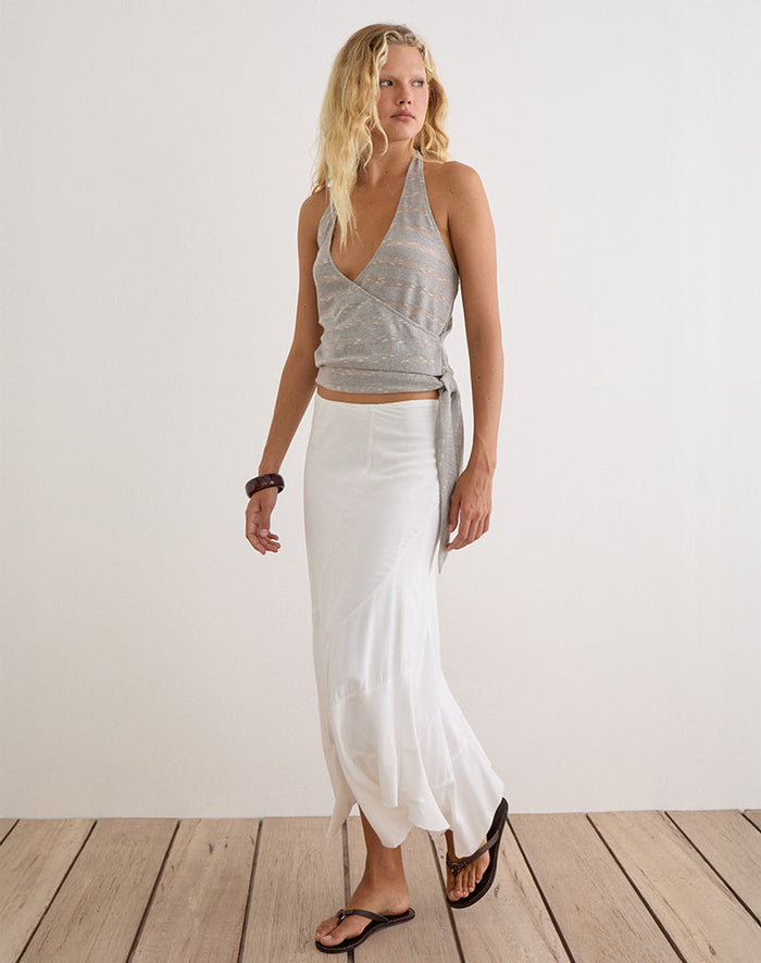 Image of Sayena Top in Sheer Knit Light Grey