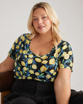 Scoop Neck Tee - Black Limoncello Print | Plus Size & Straight Size Women's Fashion | Universal Standard