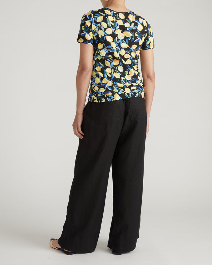 Scoop Neck Tee - Black Limoncello Print | Plus Size & Straight Size Women's Fashion | Universal Standard