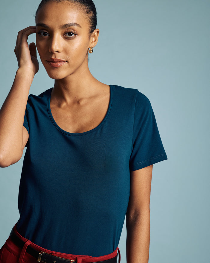 Scoop Neck Tee - Pageant Blue | Plus Size & Straight Size Women's Fashion | Universal Standard