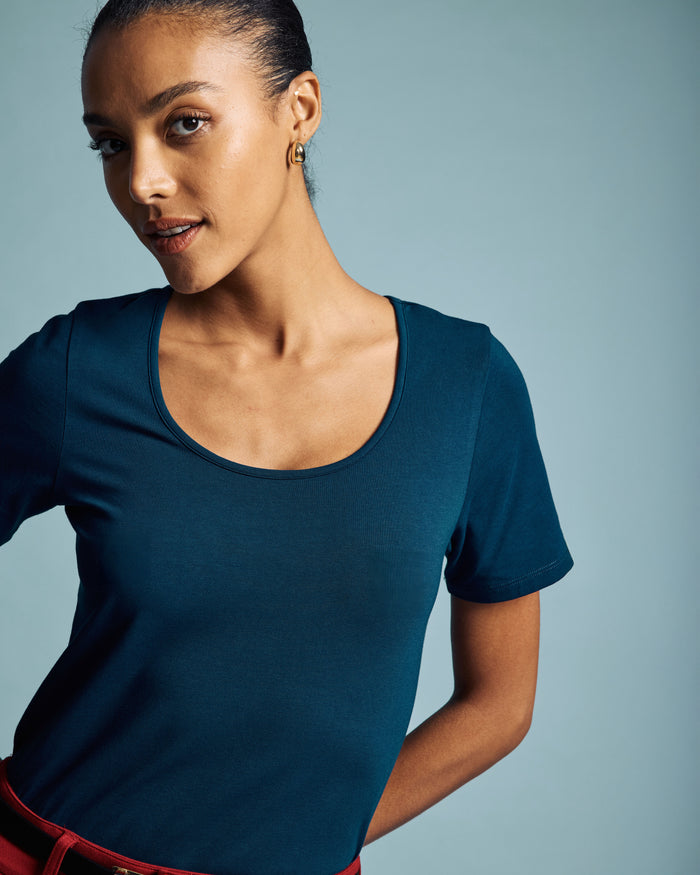 Scoop Neck Tee - Pageant Blue | Plus Size & Straight Size Women's Fashion | Universal Standard