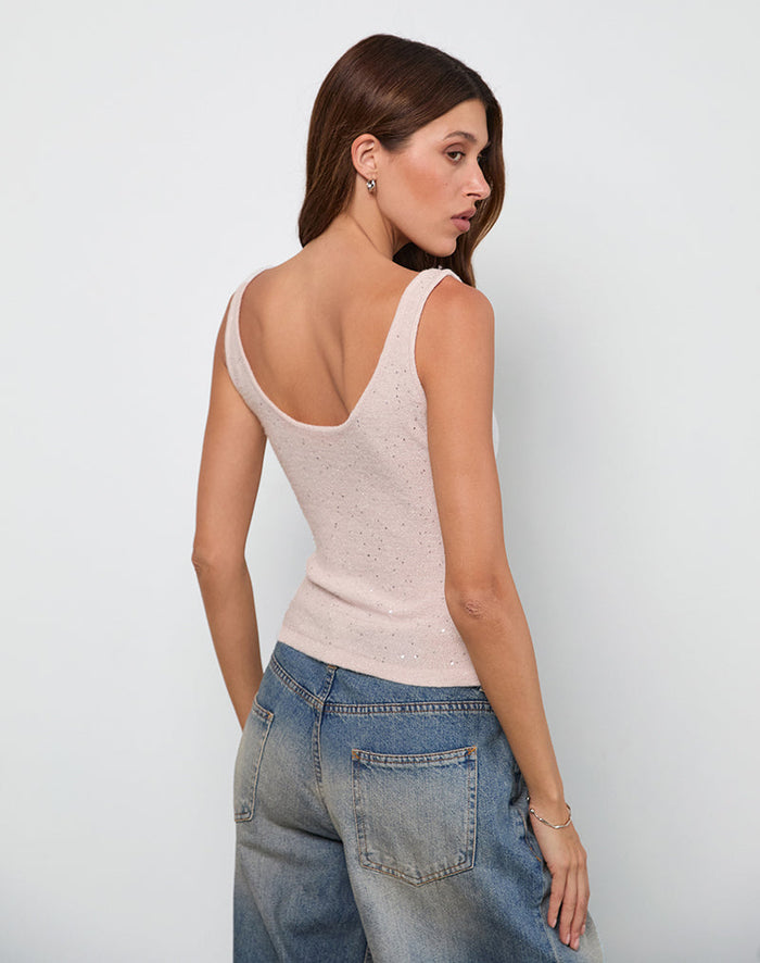 Image of Sepai Vest Top in Dispersed Sequin Pink