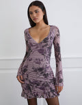Image of Sezuko Dress in Flock Shadow Flower Purple