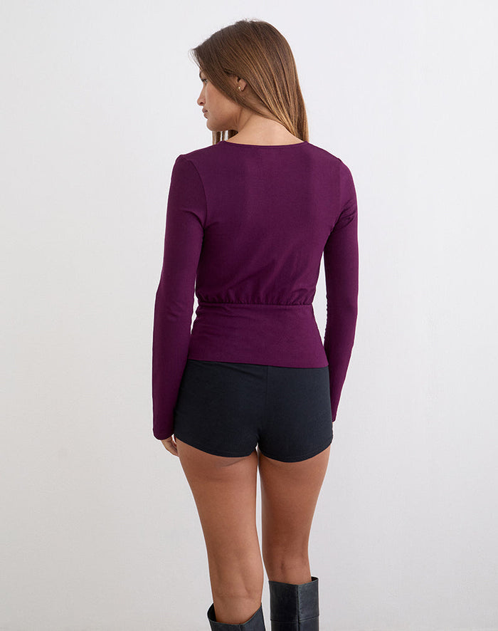 Image of Sheon Long Sleeve Top in Rayon Jersey Fig