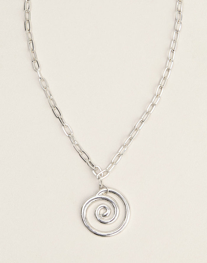 Image of Silver Plated Necklace with Swirl Pendant