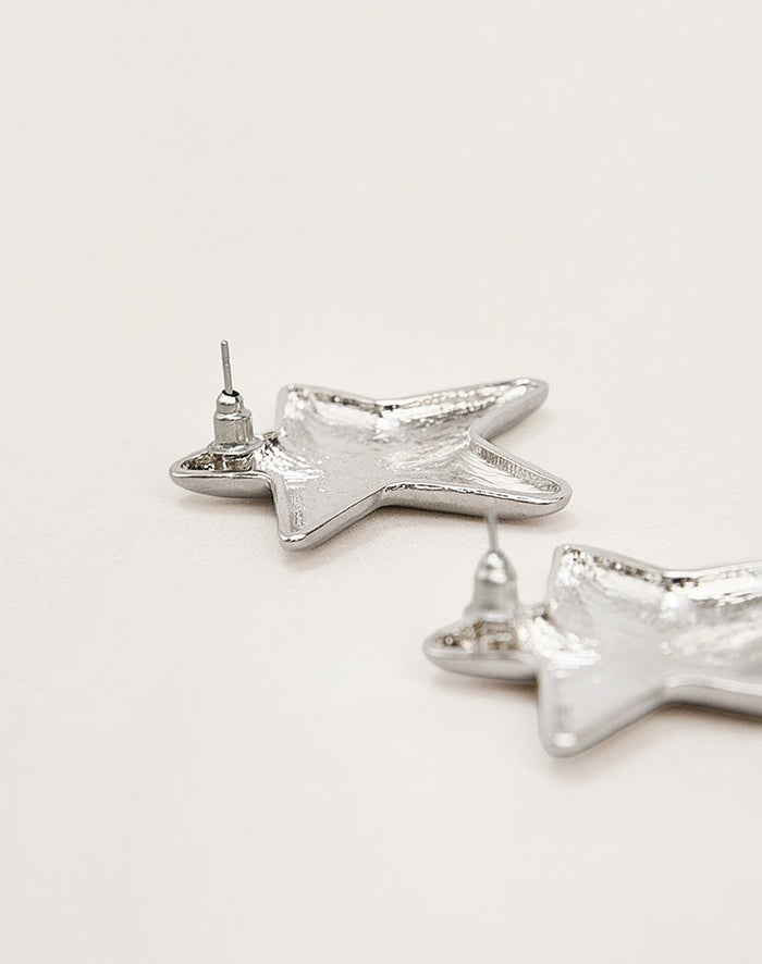 Image of Silver Plated Star Earrings