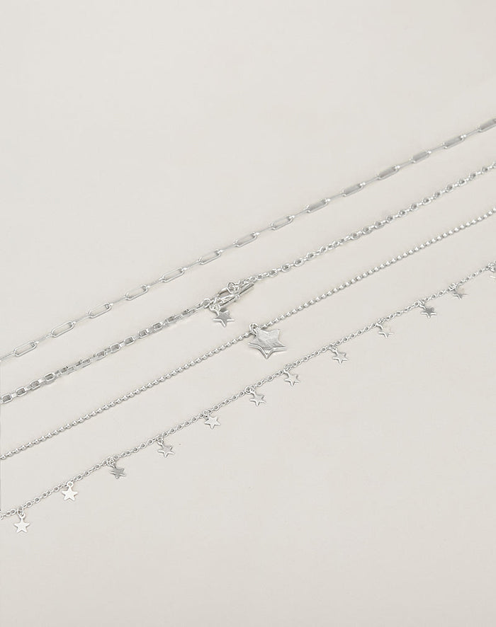 Image of Image of Silver Plated Star Layer Necklace