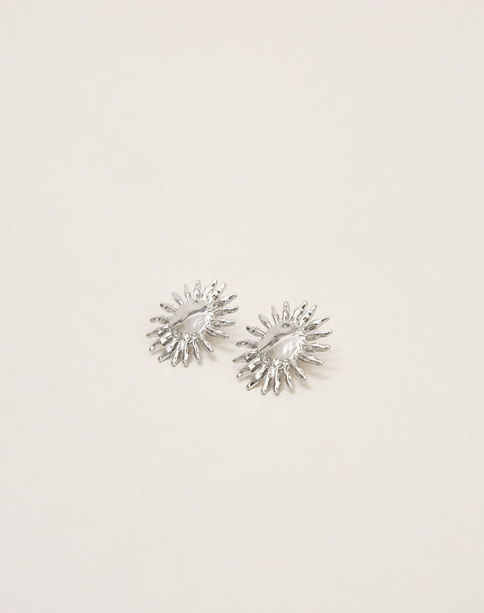 Image of Silver Plated Sun Earrings