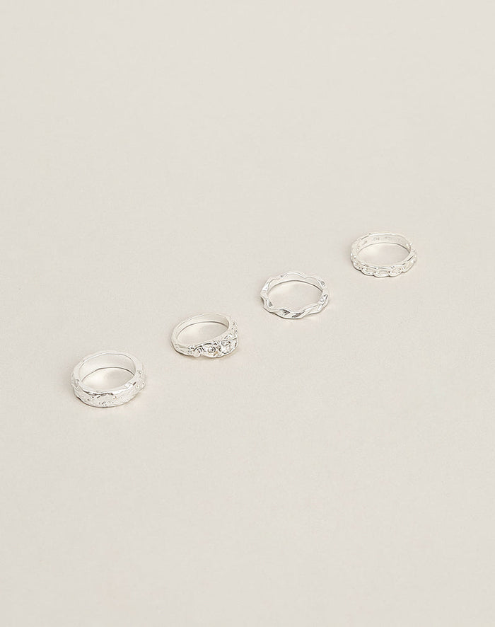 Image of Silver Ring Stack Set