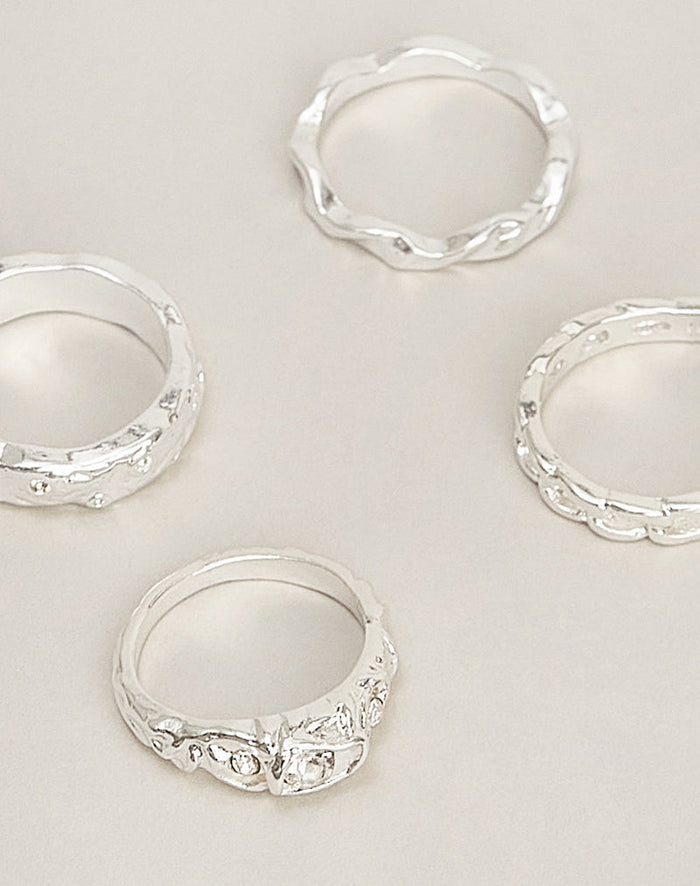 Image of Silver Ring Stack Set