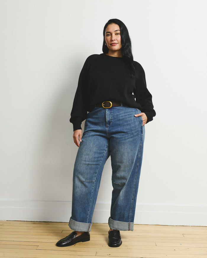 Soft Spun Long Sleeve Sweater - Black | Plus Size & Straight Size Women's Fashion | Universal Standard