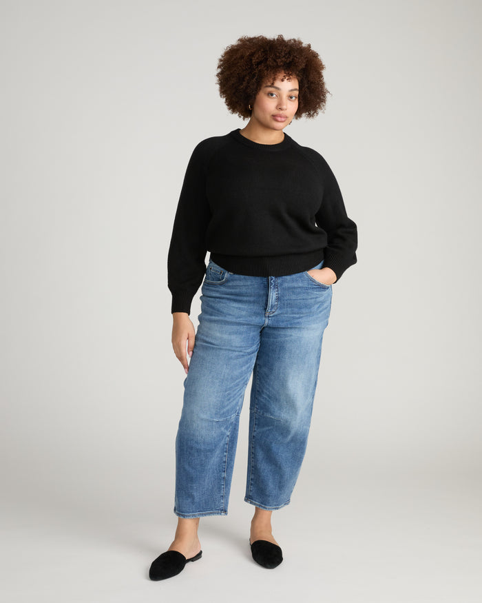 Soft Spun Long Sleeve Sweater - Black | Plus Size & Straight Size Women's Fashion | Universal Standard