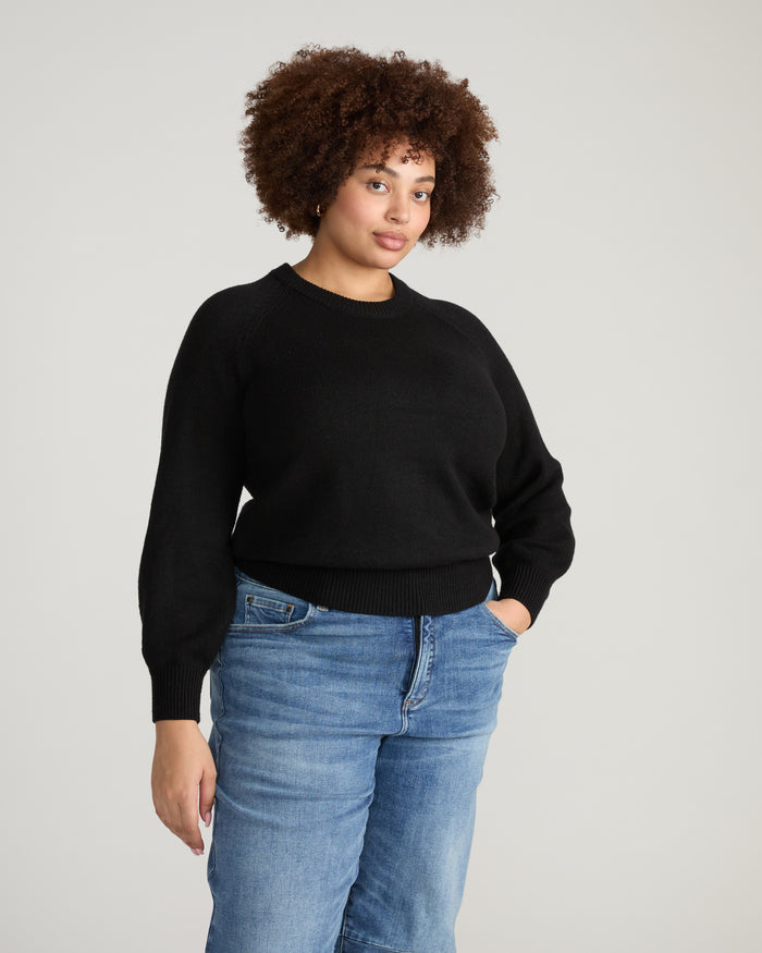Soft Spun Long Sleeve Sweater - Black | Plus Size & Straight Size Women's Fashion | Universal Standard