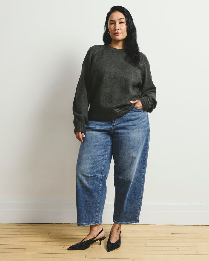 Soft Spun Long Sleeve Sweater - Dark Gray | Plus Size & Straight Size Women's Fashion | Universal Standard