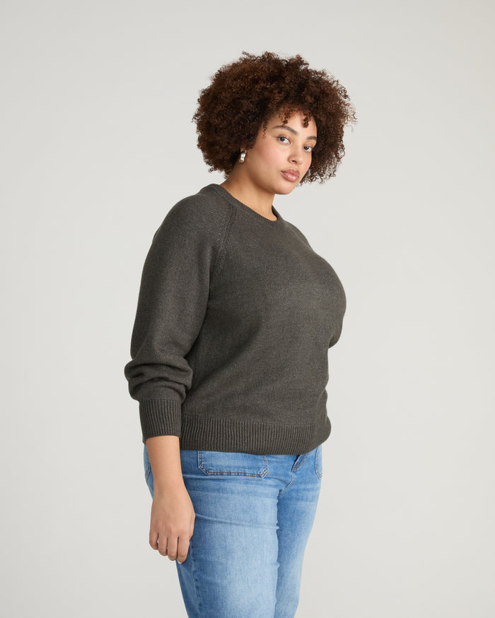 Soft Spun Long Sleeve Sweater - Dark Gray | Plus Size & Straight Size Women's Fashion | Universal Standard
