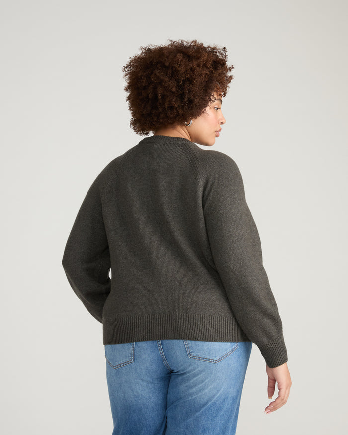 Soft Spun Long Sleeve Sweater - Dark Gray | Plus Size & Straight Size Women's Fashion | Universal Standard