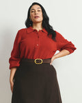 Soft Spun Polo Sweater - Autumnal Red | Plus Size & Straight Size Women's Fashion | Universal Standard