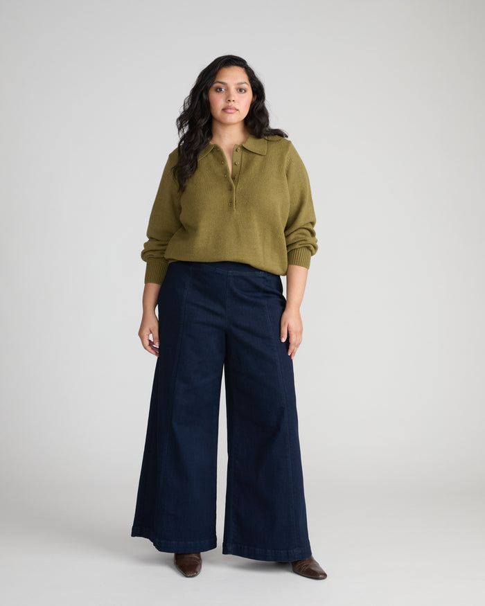Soft Spun Polo Sweater - Capulet Olive | Plus Size & Straight Size Women's Fashion | Universal Standard
