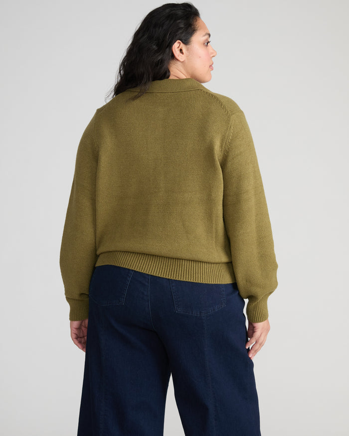 Soft Spun Polo Sweater - Capulet Olive | Plus Size & Straight Size Women's Fashion | Universal Standard
