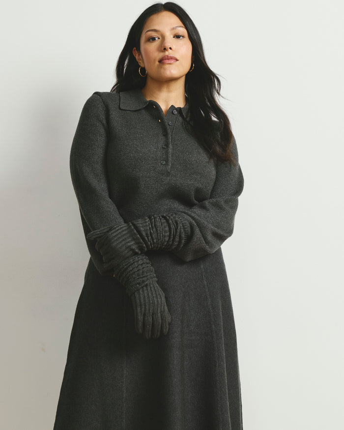Soft Spun Polo Sweater - Dark Gray | Plus Size & Straight Size Women's Fashion | Universal Standard