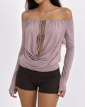 Image of Sore Long Sleeve Cowl Top in Jersey Dusty Mauve
