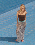 Image of Sorena Maxi Skirt in Dalmatian Skin Black and Ivory