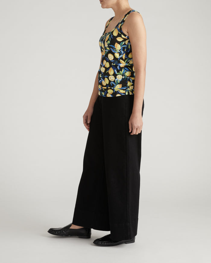 Square Neck Tank Top - Black Limoncello Print | Plus Size & Straight Size Women's Fashion | Universal Standard