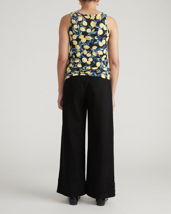 Square Neck Tank Top - Black Limoncello Print | Plus Size & Straight Size Women's Fashion | Universal Standard