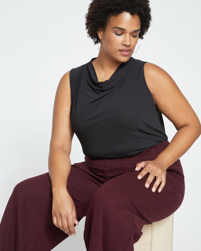 Stephanie Wide Leg Ponte Pants - Black Cherry | Plus Size & Straight Size Women's Fashion | Universal Standard
