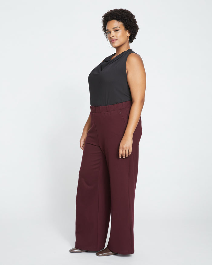 Stephanie Wide Leg Ponte Pants - Black Cherry | Plus Size & Straight Size Women's Fashion | Universal Standard