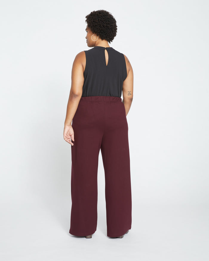 Stephanie Wide Leg Ponte Pants - Black Cherry | Plus Size & Straight Size Women's Fashion | Universal Standard